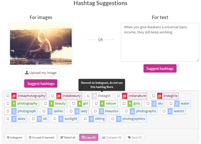 Encuentra hashtags relevantes con RiteTag.